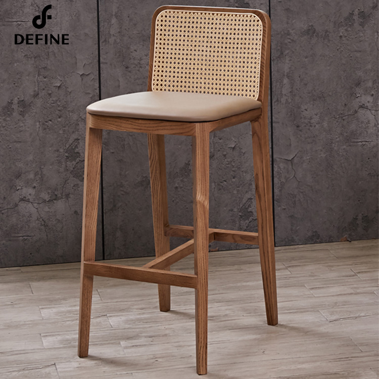 Home Bar Stools - Lüks Amerikan Rattan Bar Sandalyesi İskandinav