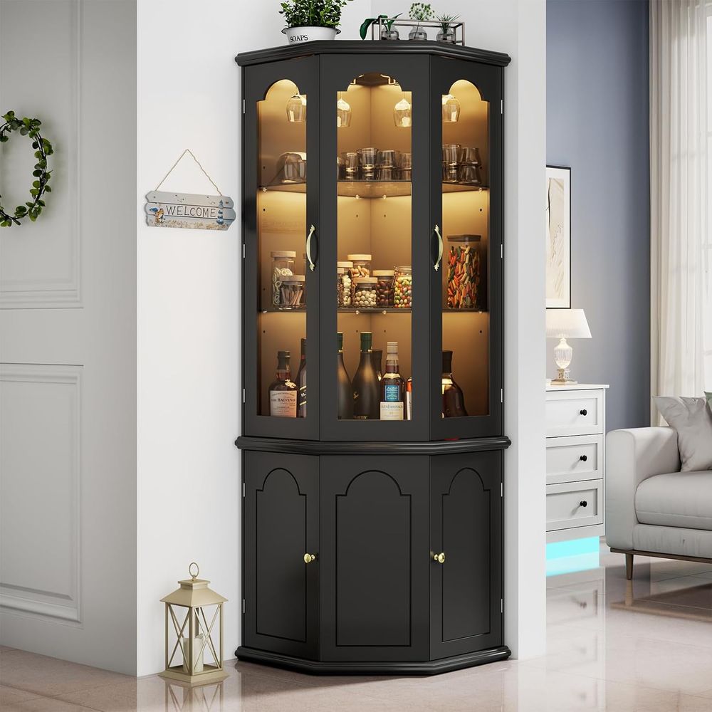 Temperli Cam Kapılı Işıklı Bar - Home Bar Shelves incelemesi ve fiyatı